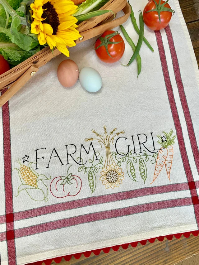 #264 Farm Girl Dishtowel