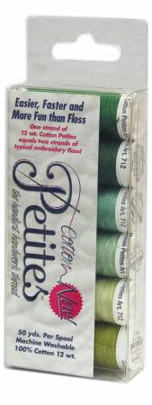 Petites 12wt Cotton Thread 6 Pack Greens