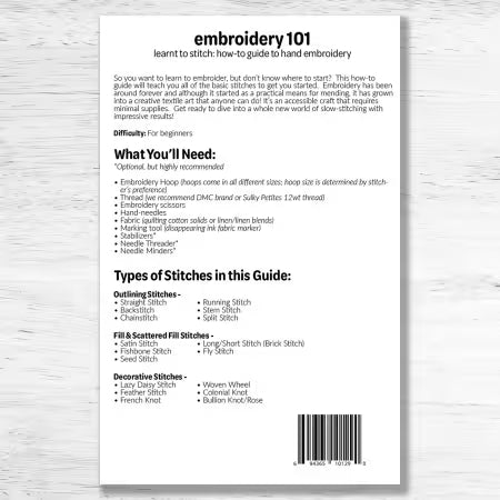Embroidery 101-Learn to Stitch