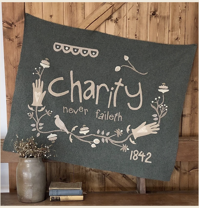 Charity Never Faileth Coverlet/Banner