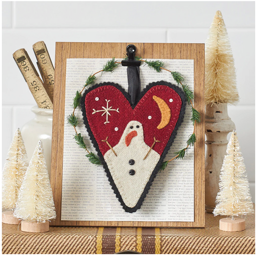 Snowman on Heart Ornament