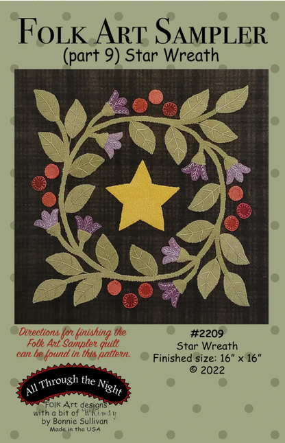 #2209 Folk Art Sampler - Star Wreath