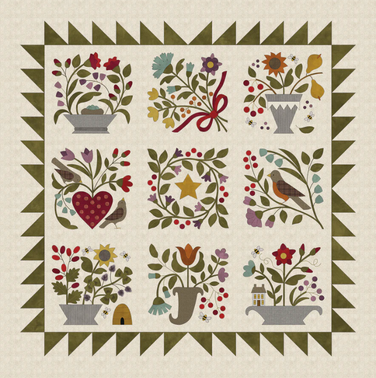 #2205 Folk Art Sampler- A Bird in the Bush