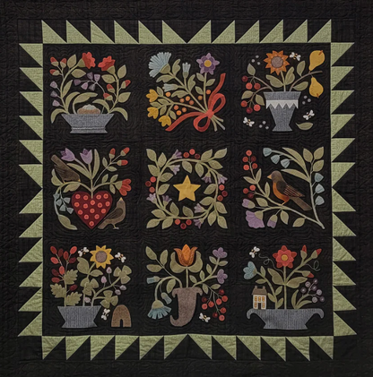 #2201 Folk Art Sampler - Nest Among the Blossoms