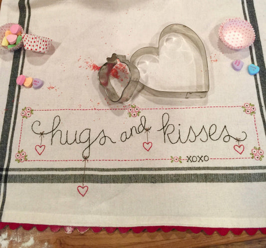 #251 Hugs and Kisses Dishtowel