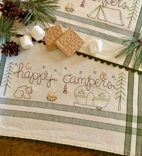 #258 Happy Campers Dishtowel